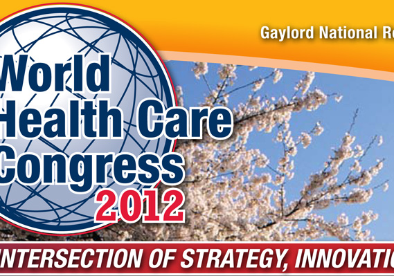  World Congress: Cover design for the program guide for the World Health Care Congress conference.
