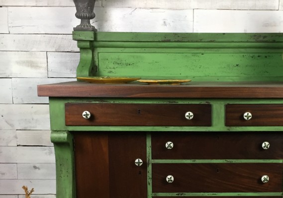 Furniture Re-Store: Custom painted and stained 1900s era sideboard.