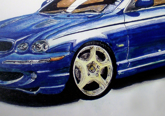 Color pencil and marker drawing.